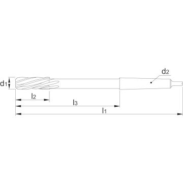 Phantom HSS-E machineruimer 14,287mm / 9/16", passing H7, DIN 208-B, MK2 opname