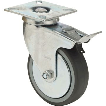 Colson BDPE 1001 1001 zwenkwiel met rem + draadvangkap 100mm, 90kg