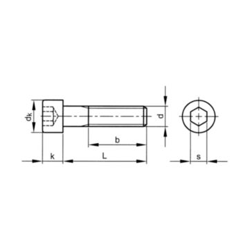 Inbusbout M3 x 16, DIN 912 / ISO 4762 RVS A2