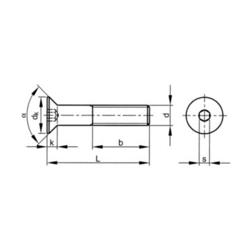 Verzonken inbusbout M14 x 40, DIN 7991 / ISO 10642 staal 10.9