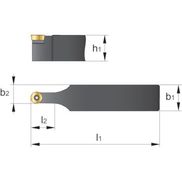 Phantom wisselplaathouder SRDCN 2020 K10, 20 x 20 x 125mm, snijrichting rechts