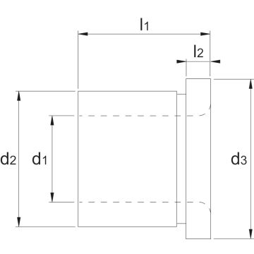 Phantom boorbus "korte uitvoering" 32,0 x 48 x 25mm met kraag 52 x 5mm DIN 172-A