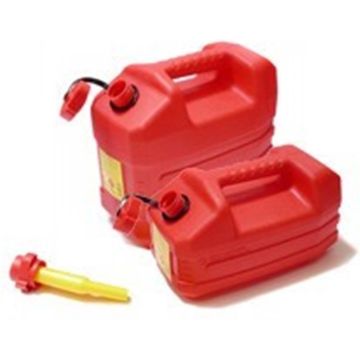 Kunststof jerrycan 5ltr, (rood) met schenktuit