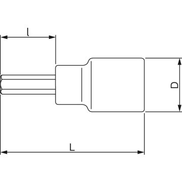 Bahco A6709M-6 dopsleuteldop 1/4" inbus 6mm lang L=50mm