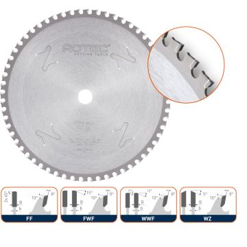 Rotec HM cirkelzaagblad 355 x 25,4 x 2,4/2,0mm Z=80 WWF dry-cutter tbv. metalen en staalsoorten