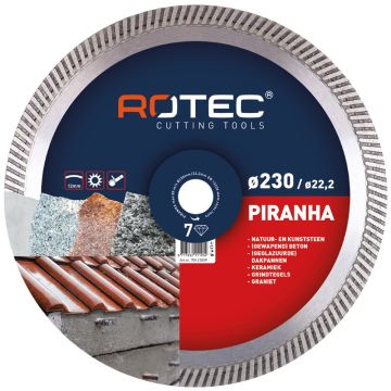 Rotec diamantzaag "Piranha" (voor natuursteen en keramiek) Ø350 x 3,0 x 25,4mm